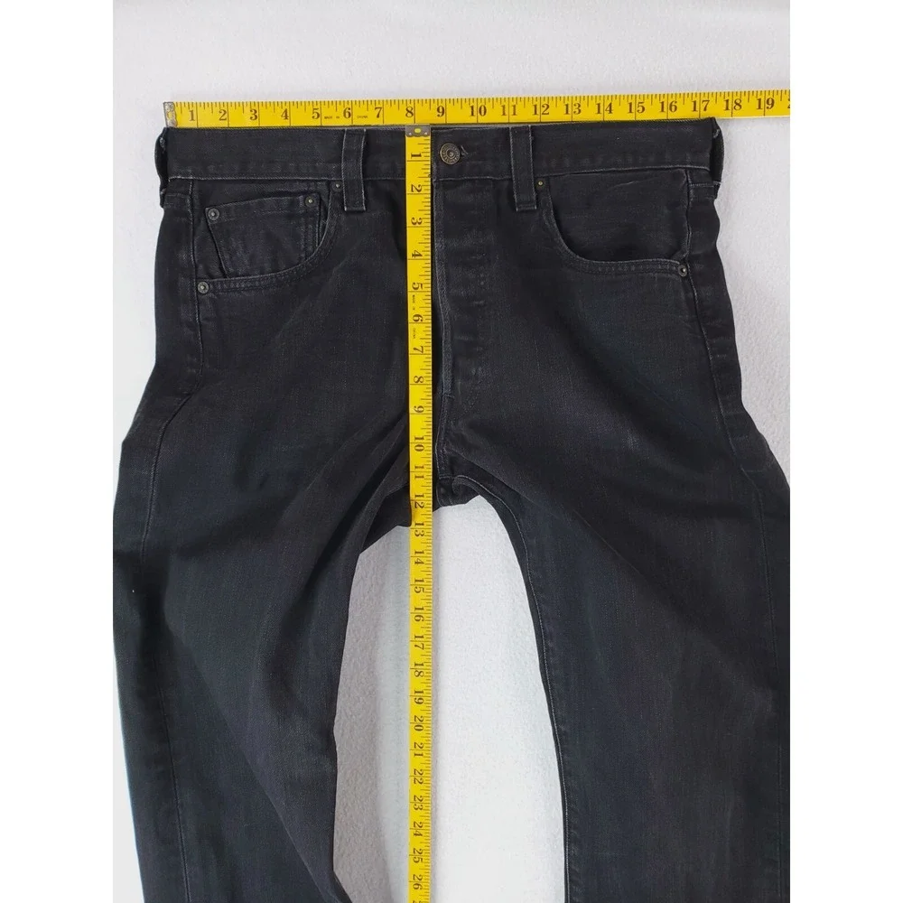 Levis 501 Jeans Mens 34x34 Black Original Straight Button Fly Red Tab Work Pants